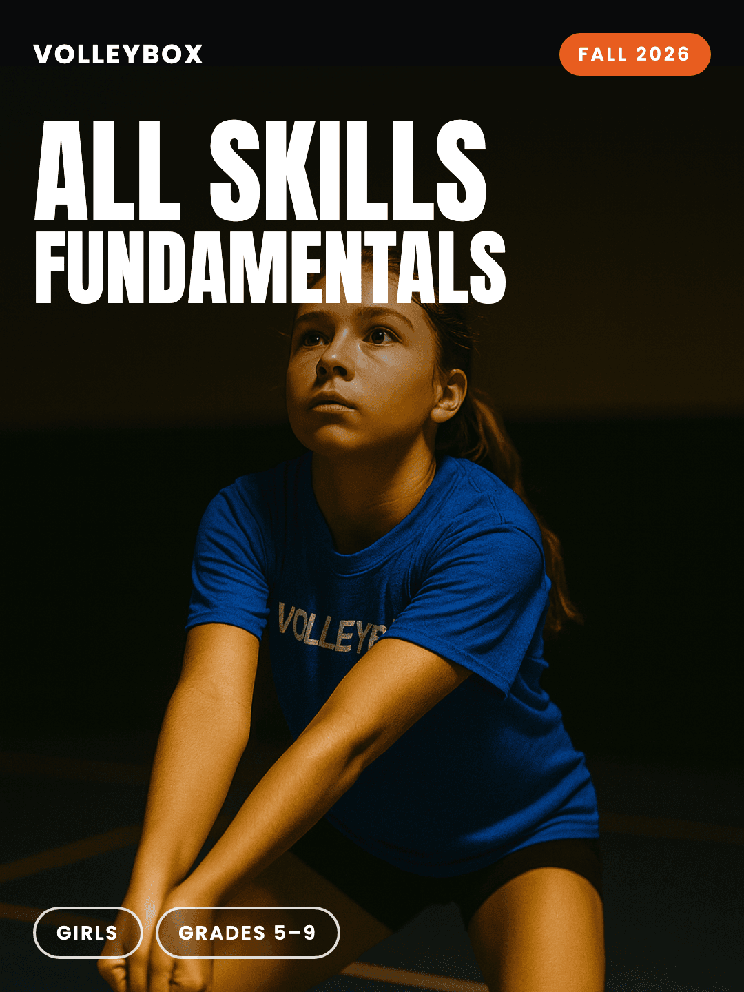 A girl passing a volleyball in the Volleybox gym